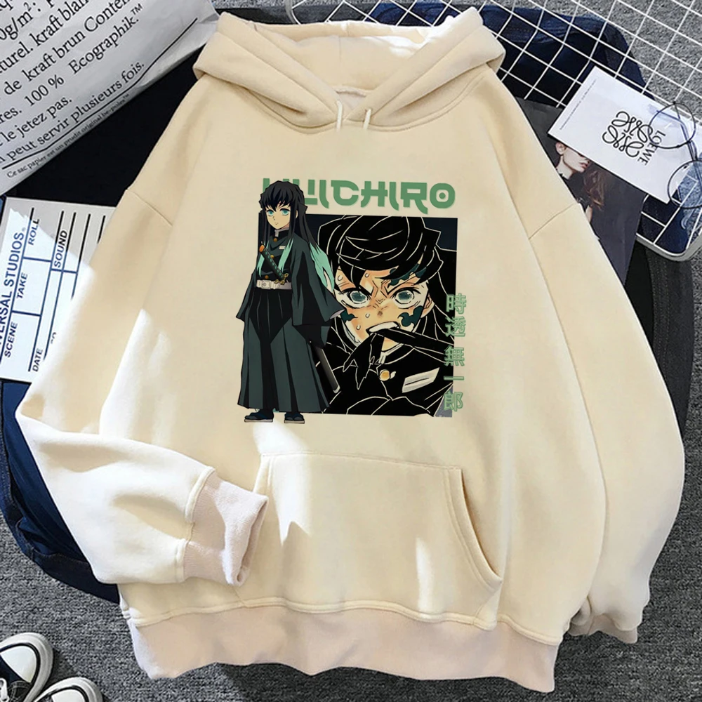 Muichiro Tokito felpe con cappuccio donna inverno grafico stile coreano 2023 tuta Pullover donna abbigliamento Kawaii