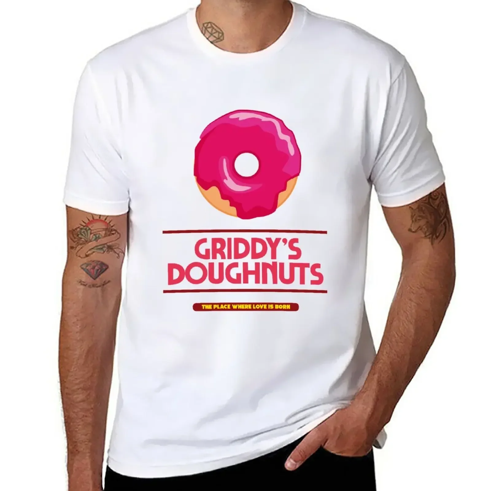 UMBBRRELLA ACADEMY: GRIDDYS DOUGHNUTS T-Shirt anime graphics plus sizes heavyweight t shirts for men