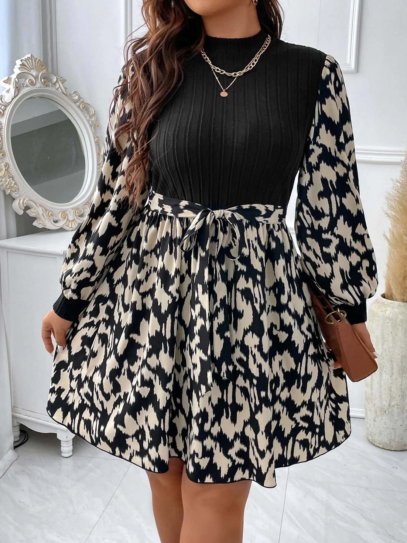 Abiti stampati casual da donna oversize eleganti alla moda taglie forti