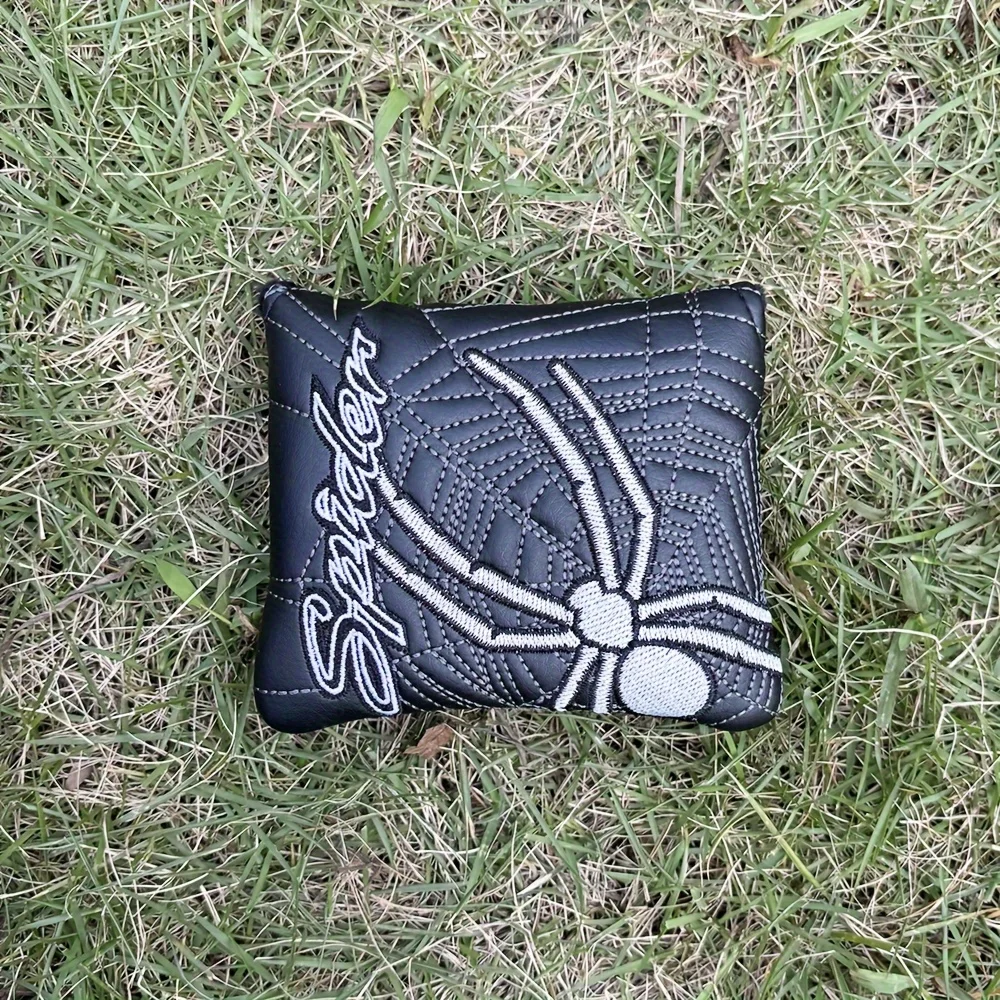 1pc Spider Embroidered Golf Putter Cover Waterproof And Wear-resistant Club Cover, Durable PU Leather With Magnet Closure