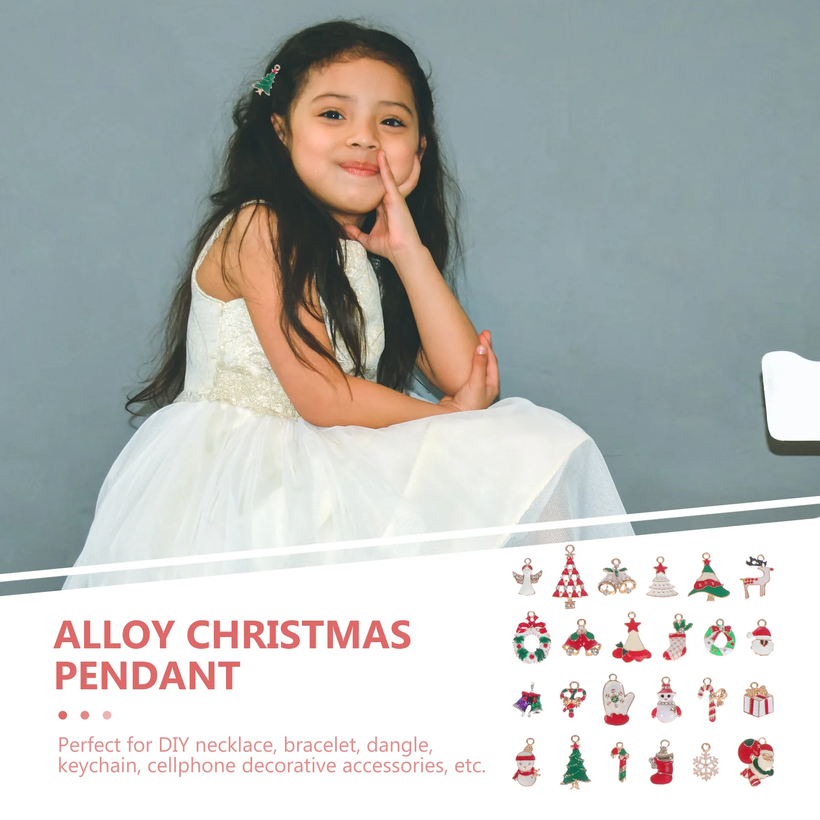 

24Pcs Christmas Pendant Charms Alloy DIY Jewelry Accessories Stylish Hanging Ornaments for Necklace Bracelet Keychain