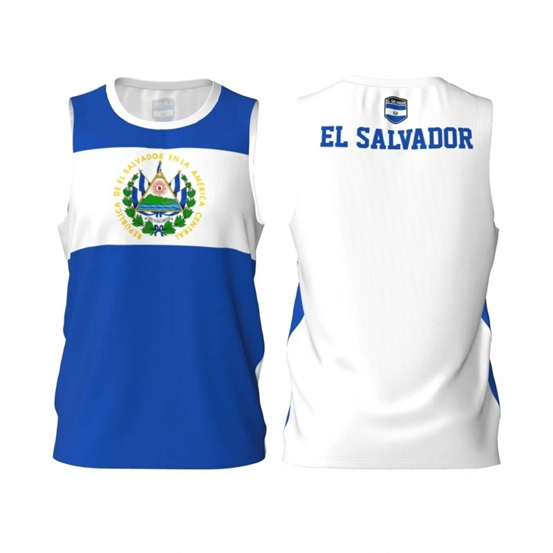 El Salvador Flag Graphic Tank Tops Simple Fashion Men Women 3D Printed Basketball Jersey Tees Loose Sports Sleeveless T Shirts