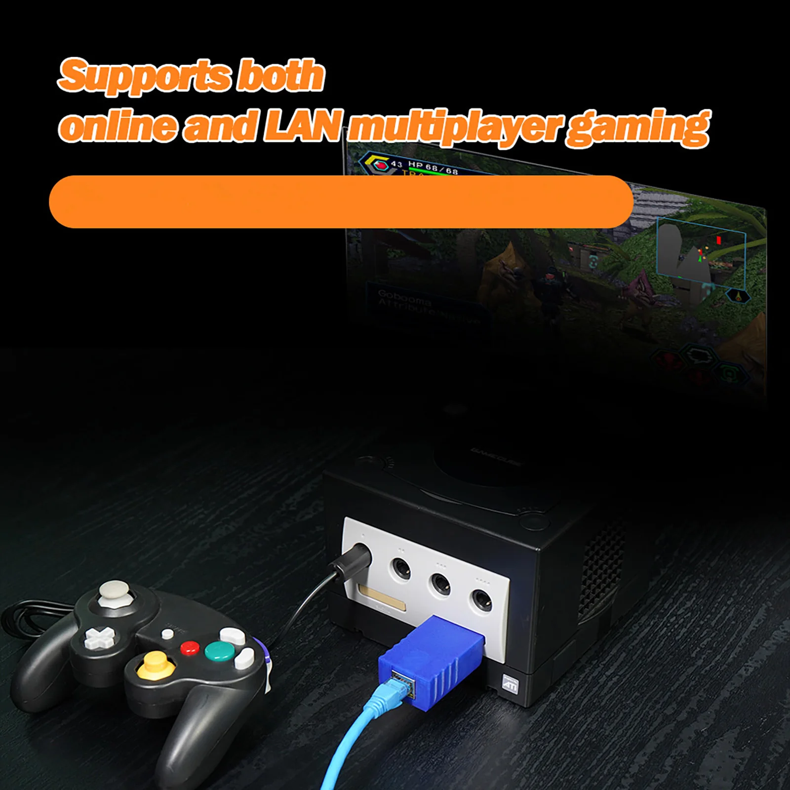 1 قطعة محول النطاق العريض محول تحكم محاكاة لملحقات محول وحدة تحكم Gamecube لـ ETH2GC