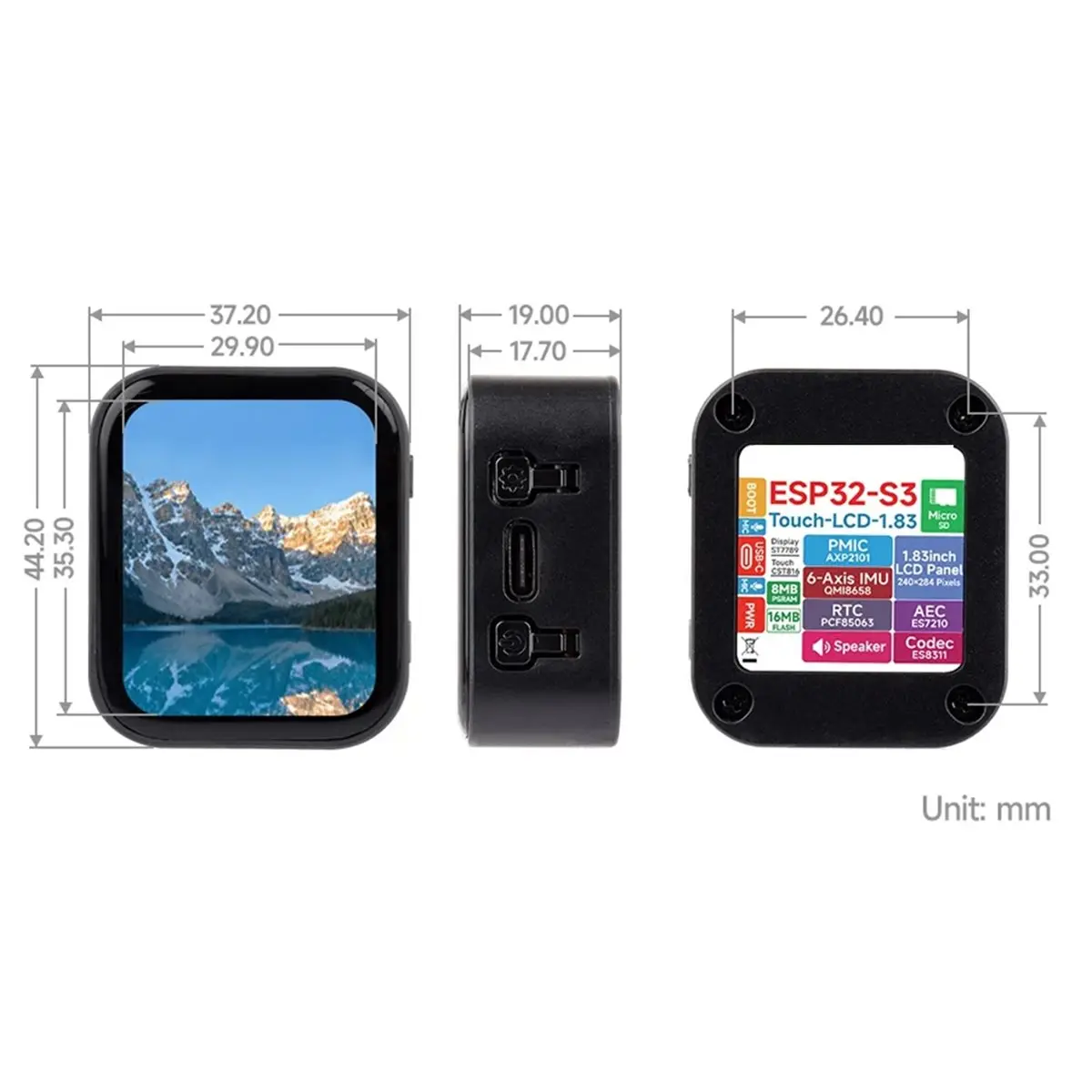 

Digital Essentials AI Voice Chat Development Board with 1.83Inch Touchscreen Display 240x284, Ideal for Xiaozhi Projects
