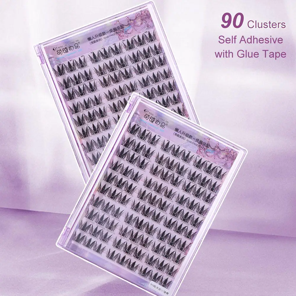 Doce auto adesivo cílios postiços olho cômico cola macia livre cílios postiços diy longa duração cílios postiços individuais diariamente