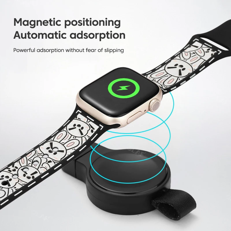 Mini Carregador Magnético Portátil Sem Fio para Apple Watch, Carregamento Tipo C para iWatch, Carregadores de Relógio, 8, 7, 6, 5, 4, SE, 3, USB Tipo C, 44 milímetros, 40 milímetros