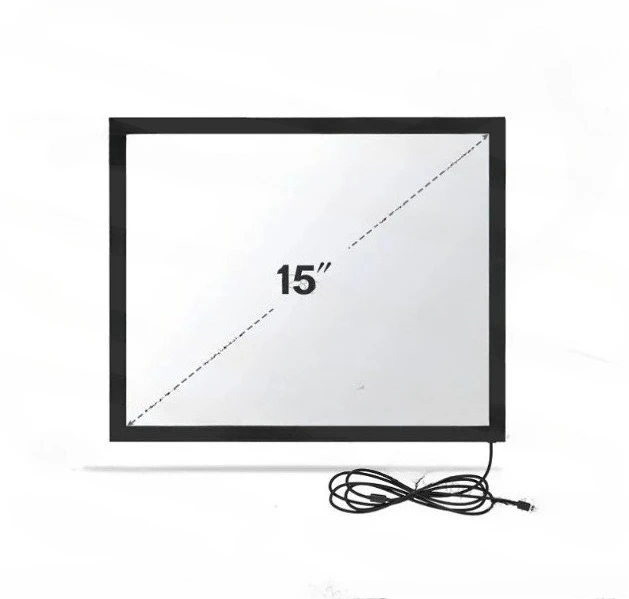 15inch IR Touch Screen Panel 4:3 Infrared Multi 10 Point Touch Frame Overlay Kit USB Interface With Glass 348*272mm