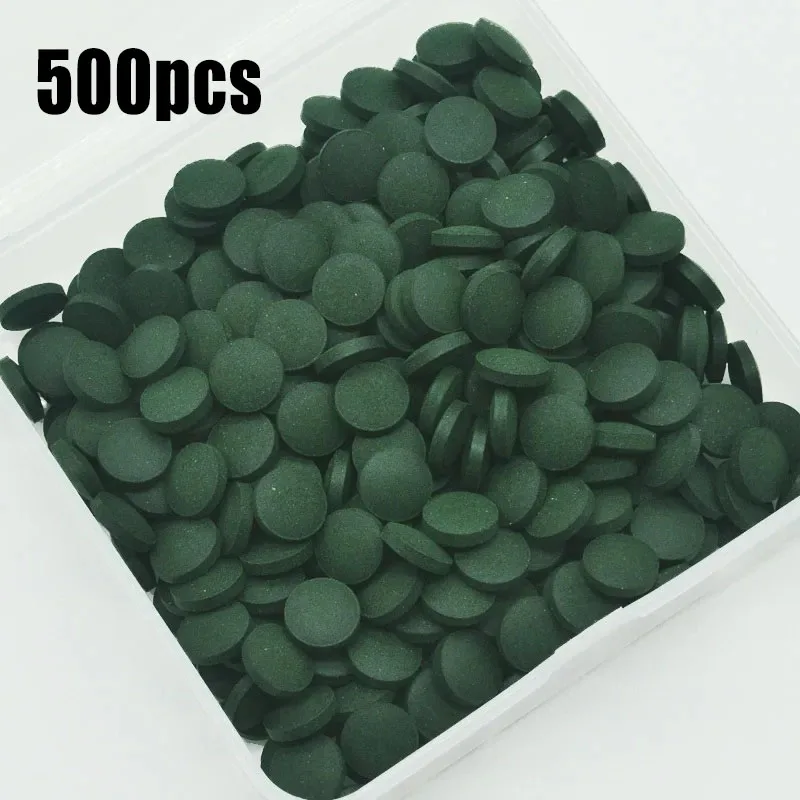 100/500 Uds tabletas de espirulina concentrado de algas marinas en espiral comida para mascotas favorita peces cristal rojo camarones comida para peces acuario