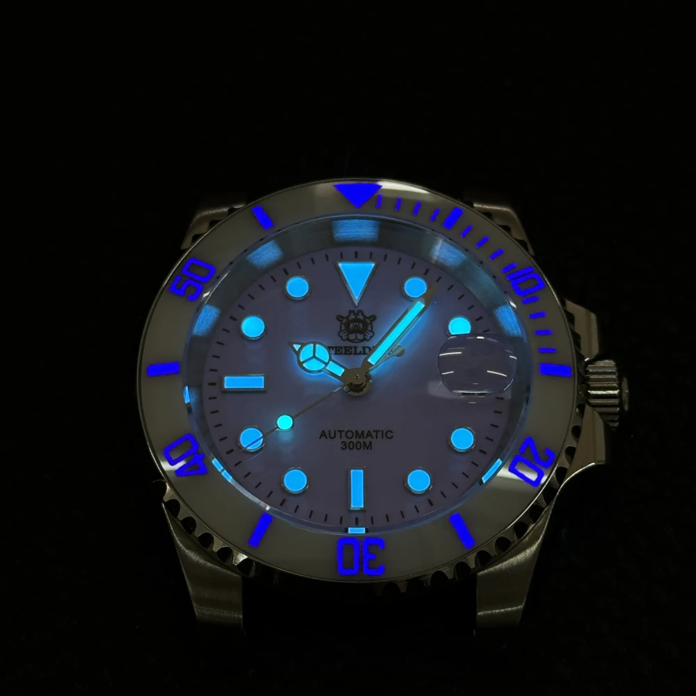 STEELDIVE Męski Zegarek Nurkowy 40.5mm Automatyczny Mechaniczny Zegarek na Rękę 30Bar Wodoodporny BGW-9 Luminescencyjny Szafirowy NH35 Szafirowa Luneta