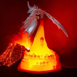 1000mAh 3D Printed Night Light Fire Breathing Dragon Lamp Kids Nightlight Bedroom Desk Lamp for Desktop Home Decor