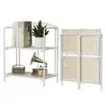

2 Tier Folding Collapsible Bookcase For Home Office, White
