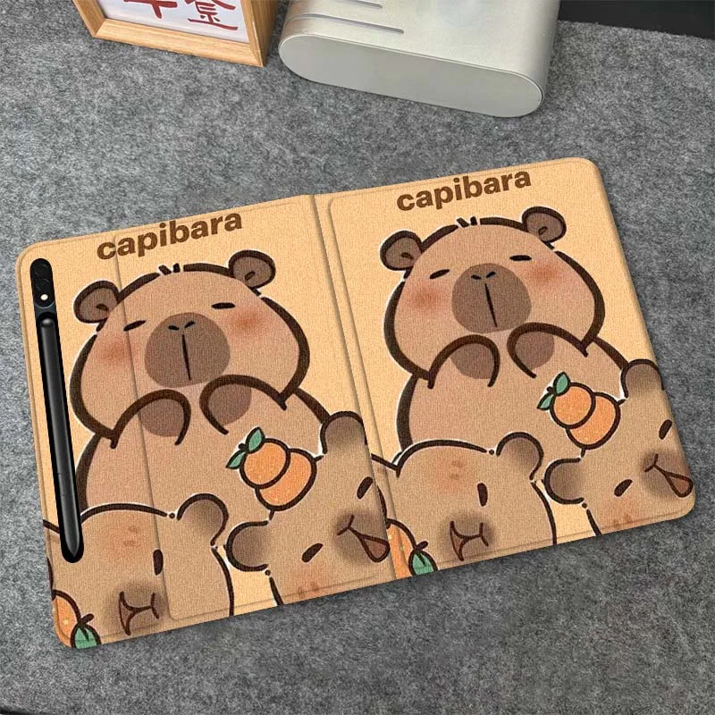 

Cartoon Cute Capybara For Samsung Galaxy Tab S10 S9 S8 S7 FE Lite Soft Flexible Support Tablet Case Gift