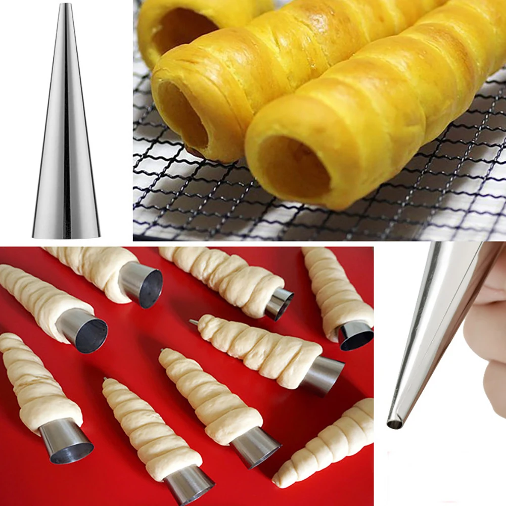 Stainless Steel Pastry Horn Molds Conical Tube Cone Croissant Mould Baking Tool