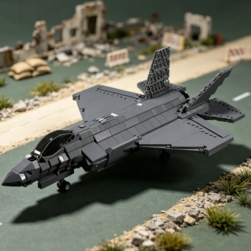 QWERT F-35 Stealth Multirole Fighter Model MOC Building Bricks War Equipment Modular Technology Gifts Assemble Children Toys