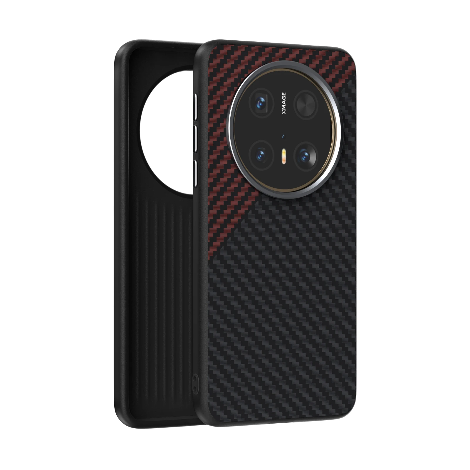 

For Huawei Mate 70 Pro Case Magsafe Magnetic Wireless Charging Carbon Fiber Texture Camera Circle 2C Mobile Phone Cover Case