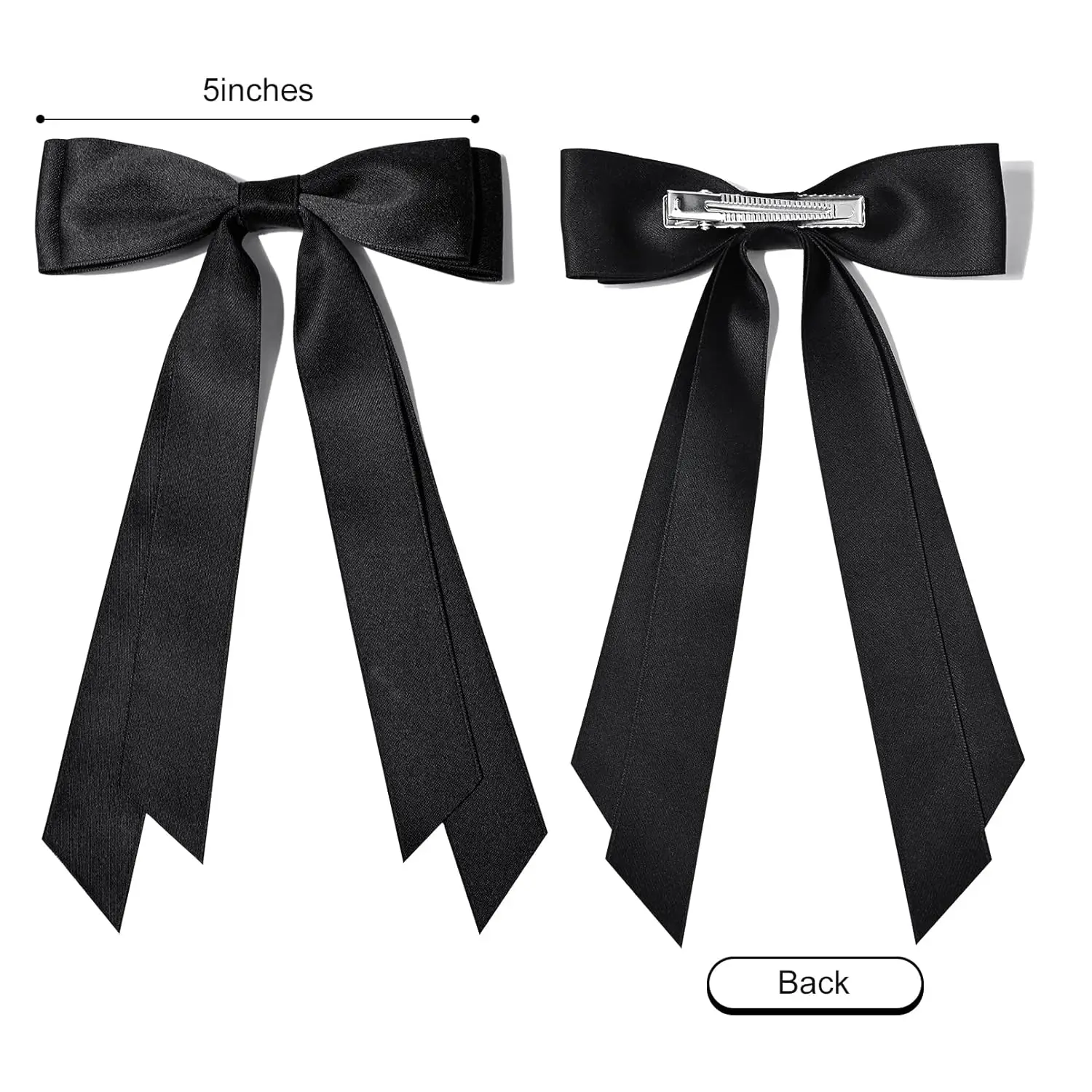 2Pcs Ribbon Tassel Bow Hair Clips for Women Elegant Satin Long Tassel Hairpins Barrettes Girls Fashion Hair Accessories Gift