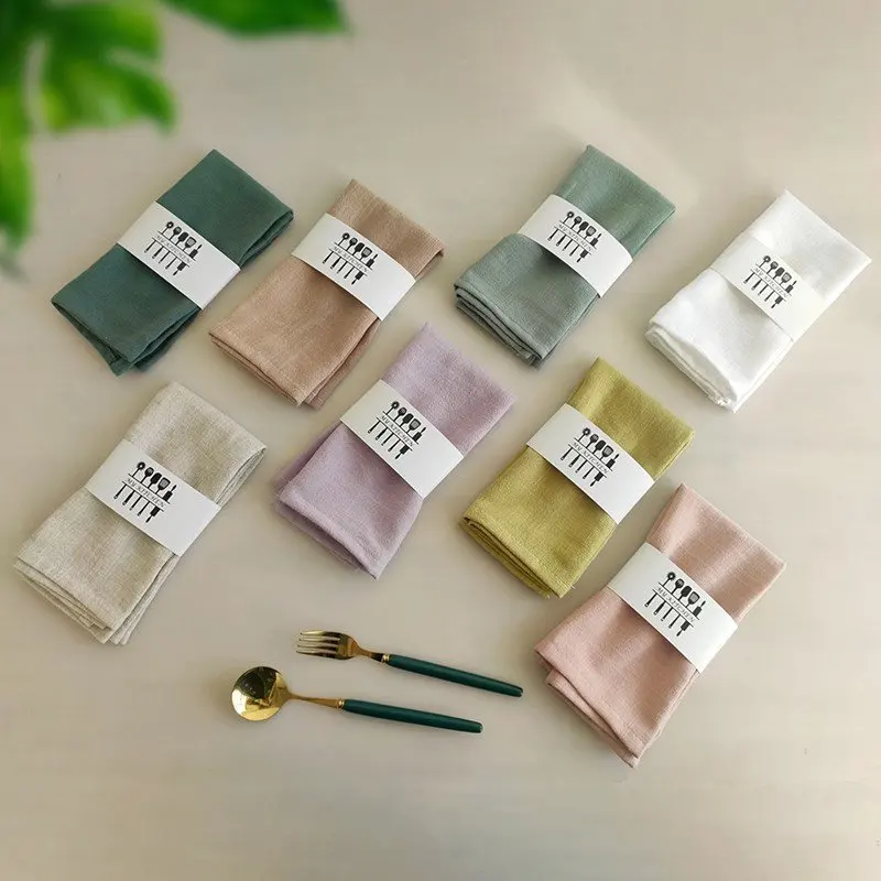 40x40cm Square Cotton Linen Napkin Cloth for Hotel Home Restaurant Table Napkins Party Decoration