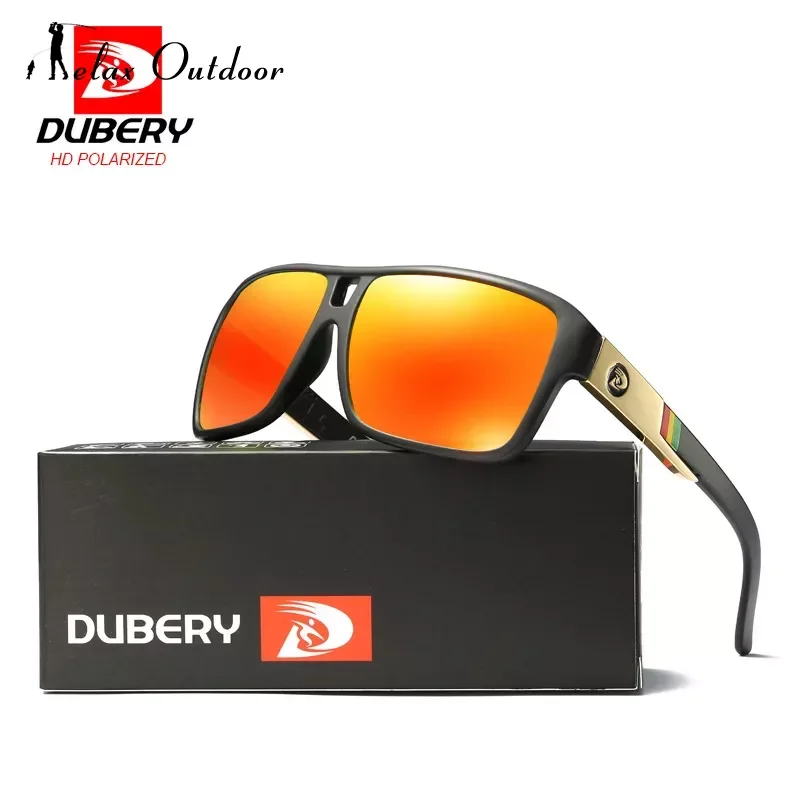 Dubery novos esportes polarizados óculos de sol para homens alta qualidade pesca e acampamento lente verde óculos de sol moda pesca