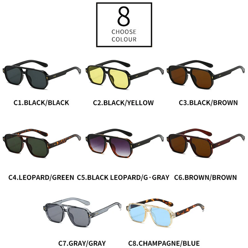 نظارات شمسية مربعة للرجال والنساء ، ظلال متدرجة ، UV400 ، مسامير عتيقة ، رياضات خارجية ، قيادة ، موضة #5