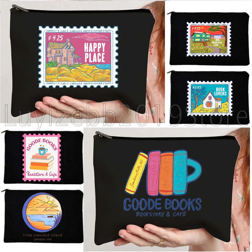 

Милые штампы Лилии Городе Эмили Генри, подарки для любителей книг, косметичка, дорожный органайзер для хранения, сумка на молнии