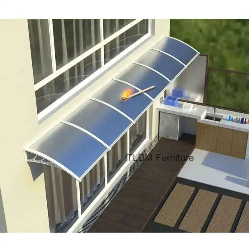 

Fashionable Aluminum-plastic Panel Awnings for Outdoor Rainproof UV-proof Silent Awning Modern Simple Awnings for Door Head