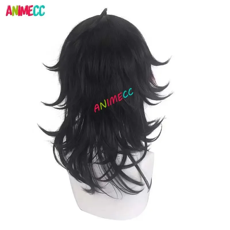 2025 yiyiVtuber Luxiem Vox Akuma Cosplay Long Black Highlights Heat Resistant Synthetic Halloween Party Anime Wigs + Wig Cap