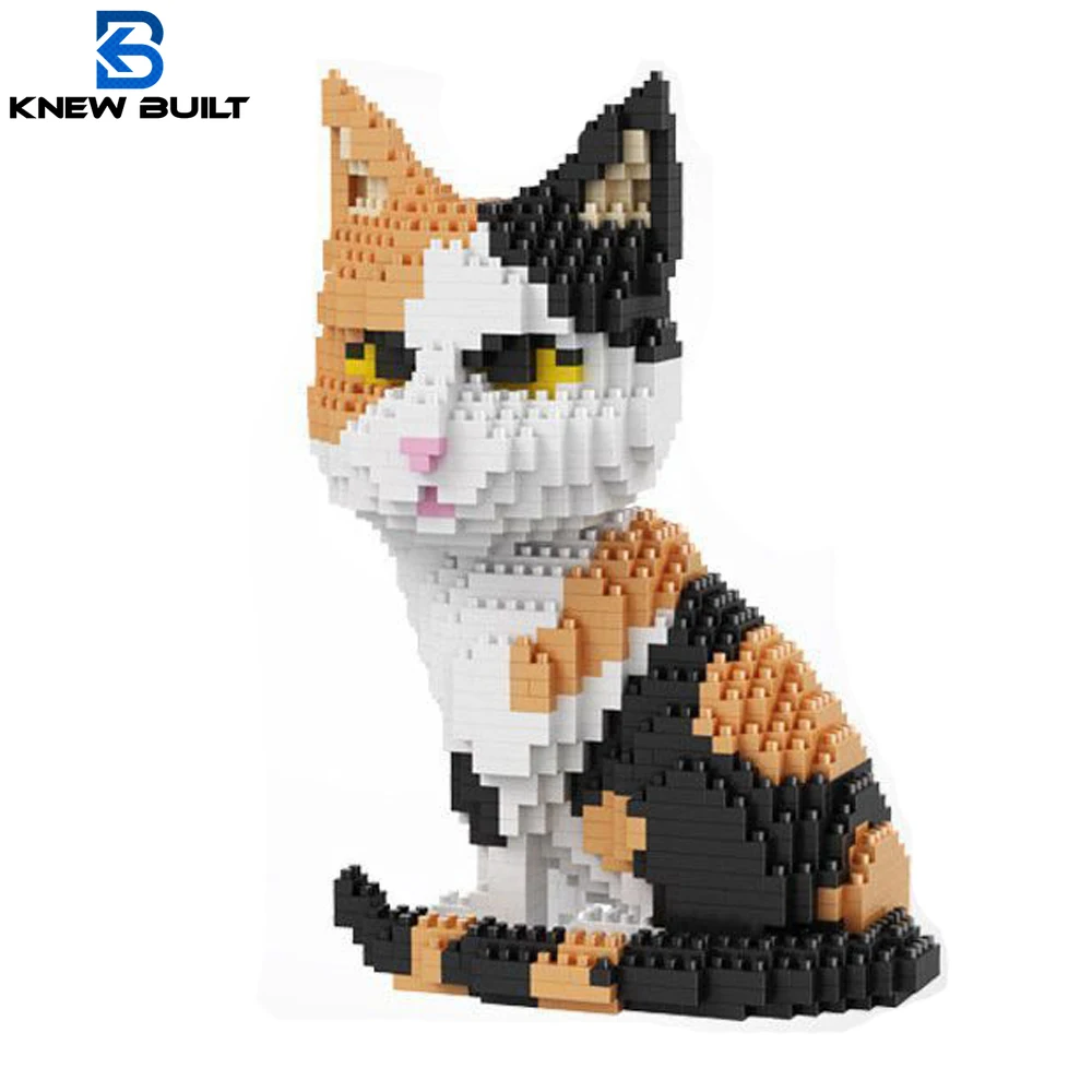 

Knew Built Orange & Cow Mini Cat Model Building Blocks 4 Styles Expressive Faces Pet Lover Toys Micro Brick Building Blocks