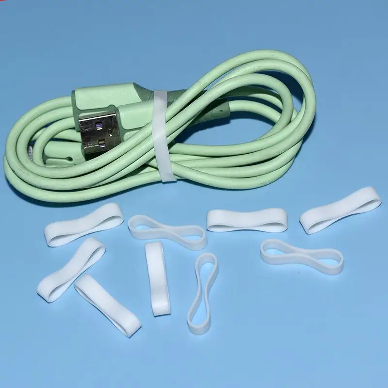 100Pcs Rubber Bands Rings Silicone Rubber Bands Strong Elastic Bands Non-Slip For Cord Wrapping Bag Wraps