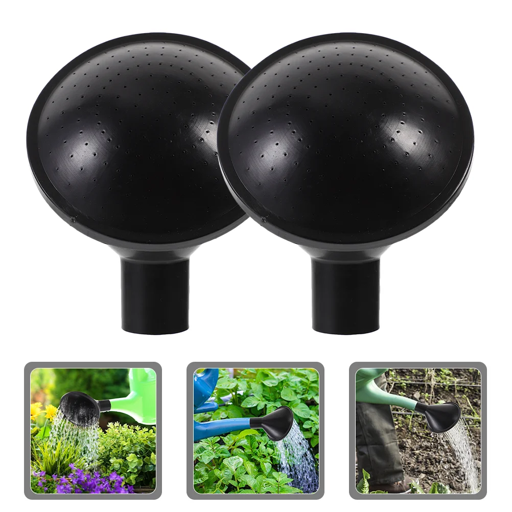 2 Pcs Water Pitcher Watering Can Spray Household Nozzle Plastic Sprayer Sprinkler Caps Black Head