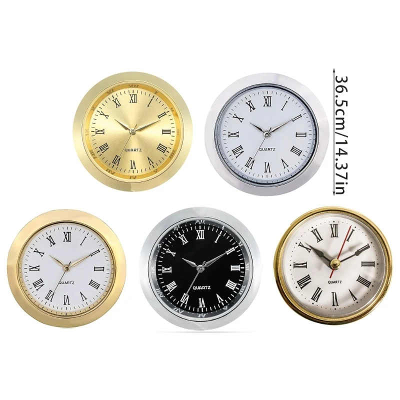 Classical Round Miniature Clock Fit Up 36mm Watch Dials Replacement with Roman Numerals for Tabletop Clock Decoration