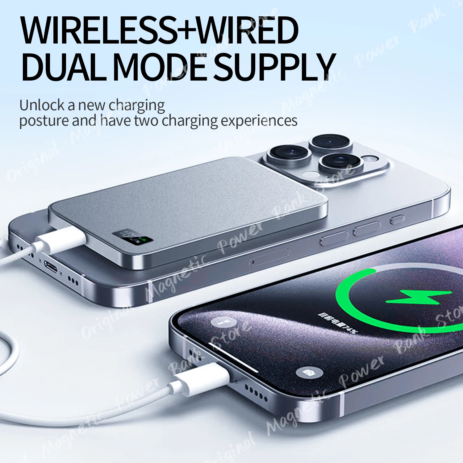 Brand Portable Magsafe PowerBank 30000mAh Wireless Fast Charger Slim Metal Power Bank External Spare Battery for IPhone16 Promax