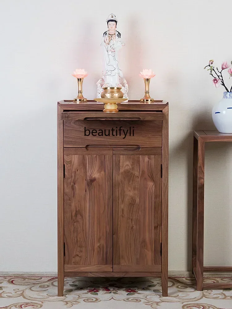 k182xz1Black Walnut Jucai Cabinet Household Buddha Shrine Guan Gong Shrine Altar Altar