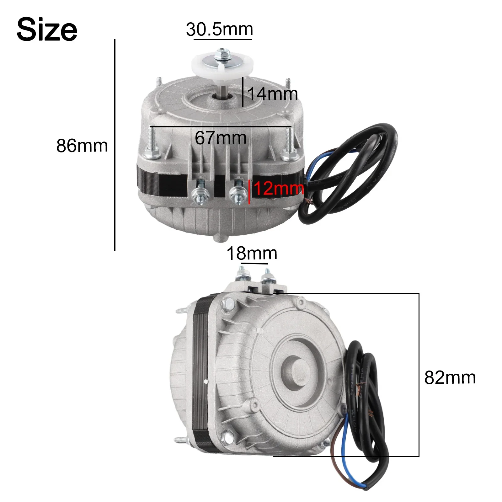 محرك مروحة التكثيف IP42 30 واط 1320 (rpm) 220 فولت 50 هرتز 30 واط/4 واط 82x82x88 مللي متر مروحة تبريد الأجهزة الرئيسية مروحة المحرك العملي