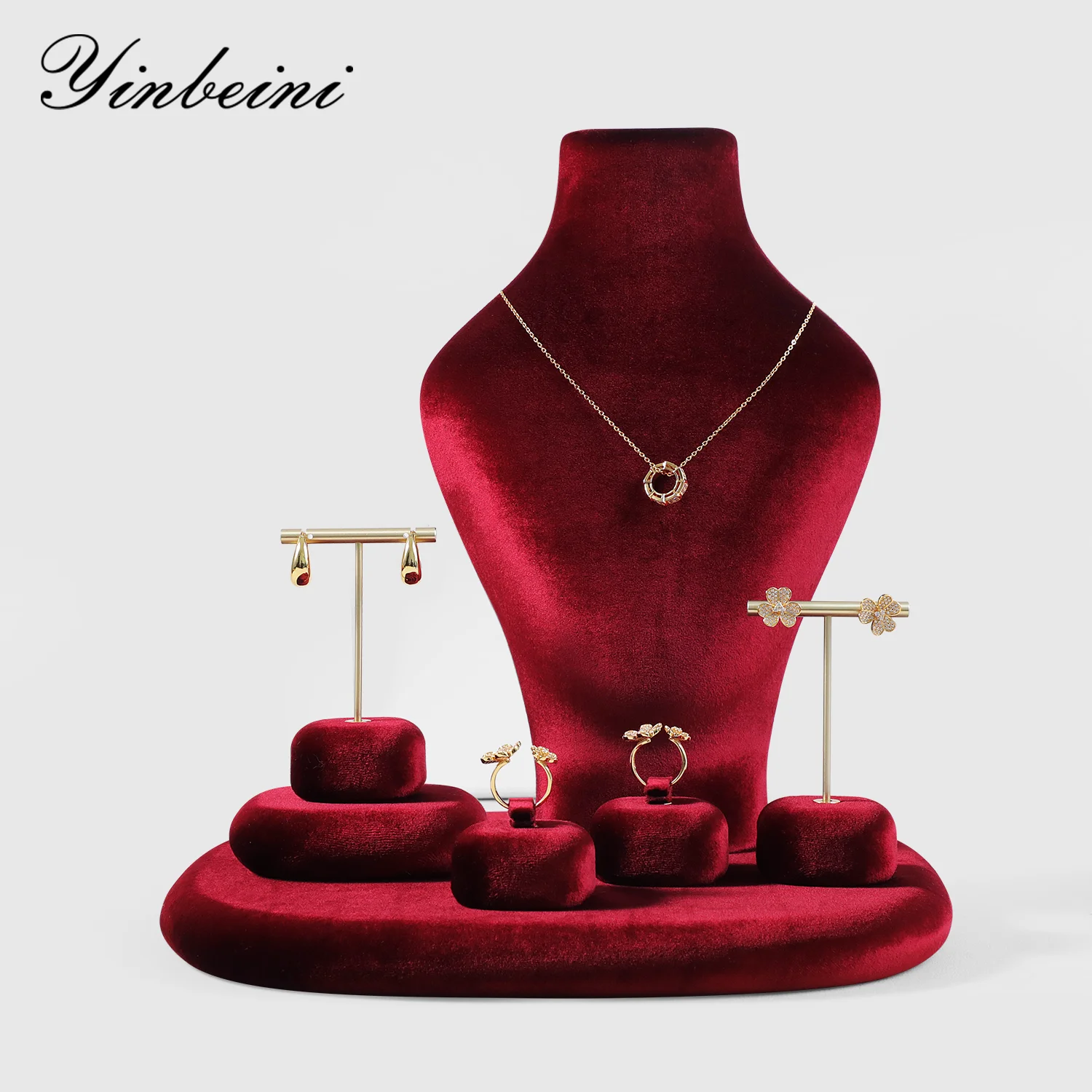 

Yinbeini Velvet High-End Necklace Display Stand Necklace Storage Stand Jewelry Display Stand RB025
