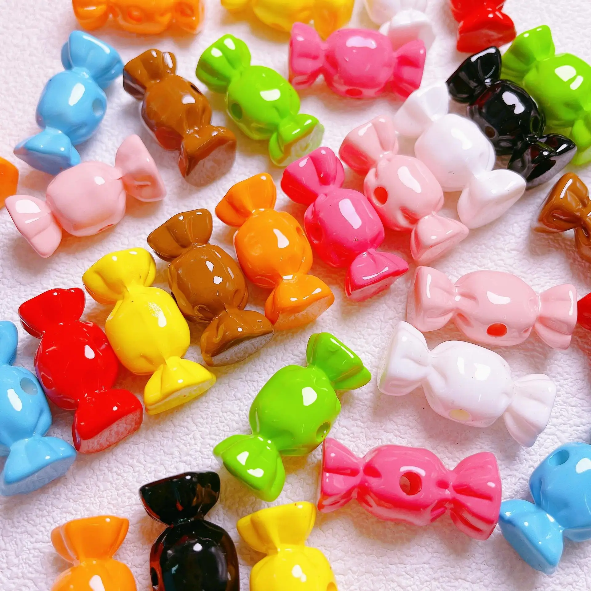 10pcs/lot 15x31mm Candy Shaped Big Hole Acrylic Beads For Jewelry Making Needlework DIY Bracelet Necklace Handmade Accessories