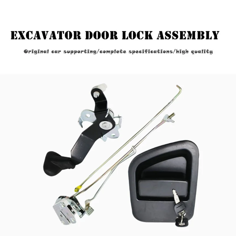 

New Cab Door Lock Assembly Lock Block Cylinder Internal and External Handle For Sumitomo Excavator Parts SH120 210 240-5 A5