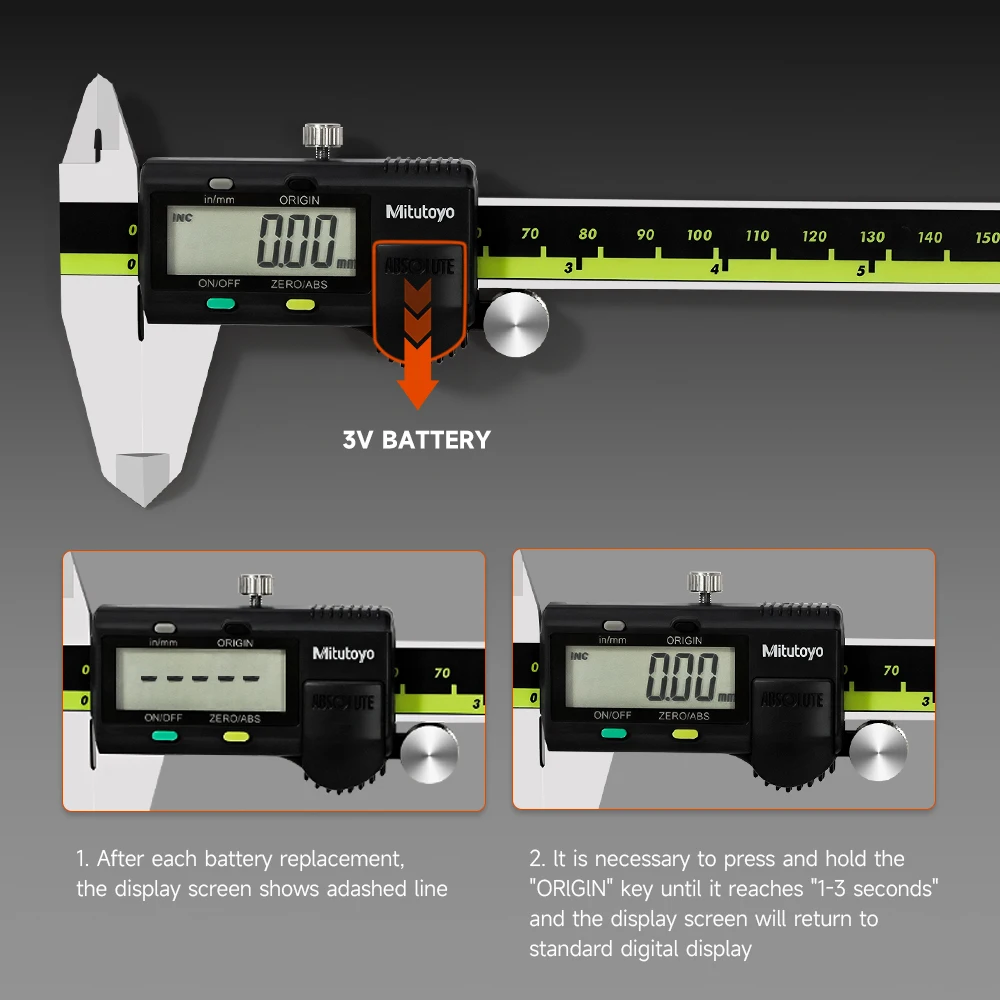 Mitutoyo LCD Vernier Caliper High-precision Woodworking Caliper Wear-resistant Rust Proof 0.01mm Precision Measuring Tool