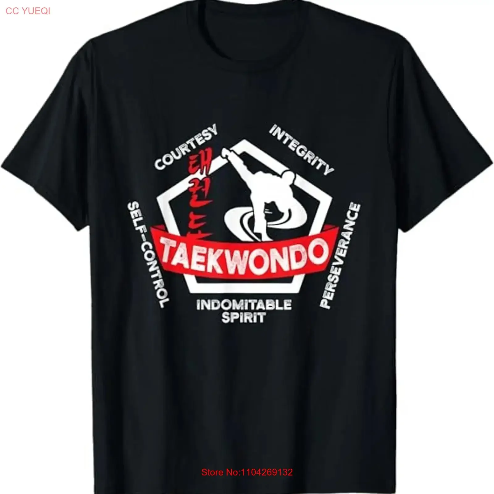 POPULAR Taekwondo 5 Tenets Martial Arts ATA ITF Tae Kwon Do T Shirt S 3XL long or short sleeves vintage Washed Breathable