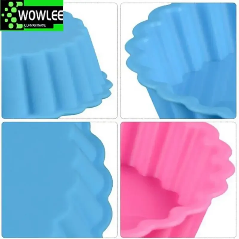 5 Pcs Silicone Resin Cake Mold Round Shaped Muffin Cupcake Baking Molds Pizza Egg Tart   Accessories Kitchen Tools