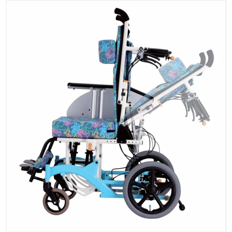 

Wheelchair semi-reclining children wheelchair adjustable high backrest foldable disabled scooter