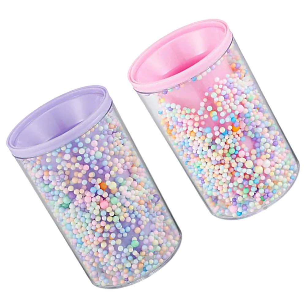 

2 Pcs Acrylic Pen Holder Bubble Colored Pencil Organizer Anti-skip Base Decorative Kawaii Container for Desk Storage