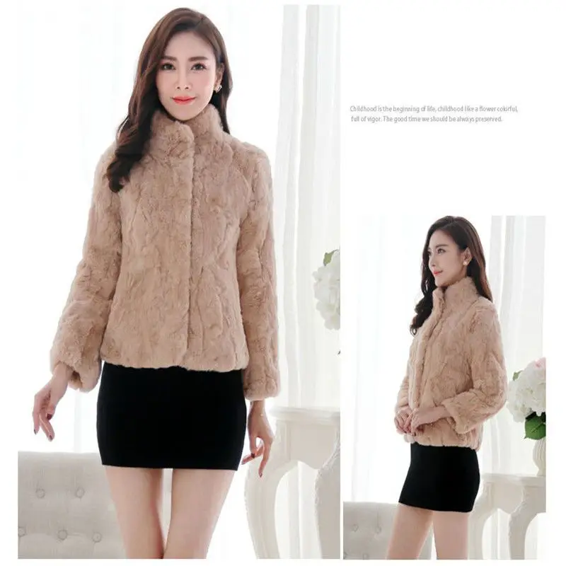 معطف فرو حقيقي جديد للنساء سترة شتوية على شكل أرنب طبيعي من الجلد والفراء ملابس نسائية طويلة ملابس خارجية نسائية مع 2025 Wh102 #6