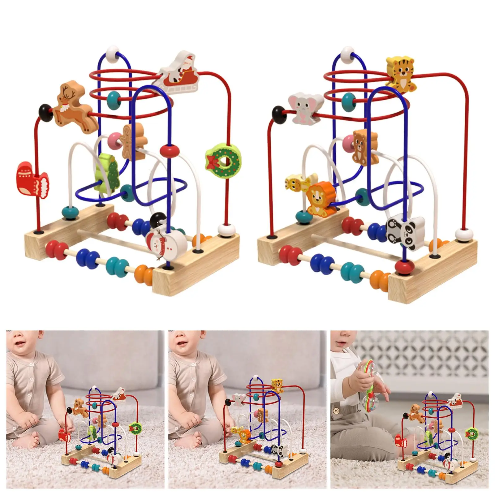 Jouet labyrinthe de perles en bois, Coordination œil-main, motricité, forme et couleur, développement de perles, comptage coloré pour garçons et filles