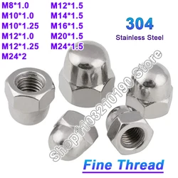 Acorn Cap Nut Metric Fine Thread M8 M10 M12 M14 M16 M20 M24 304 Stainless Steel Hex Dome Decorative Cover Nut Blind Nuts DIN1587