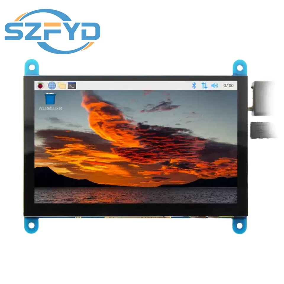 Pantalla Raspberry Pi de 5 pulgadas, 800x480 px, 4B/3B, IPS, USB, 5V, condensador de potencia, pantalla táctil, Compatible con HDMI