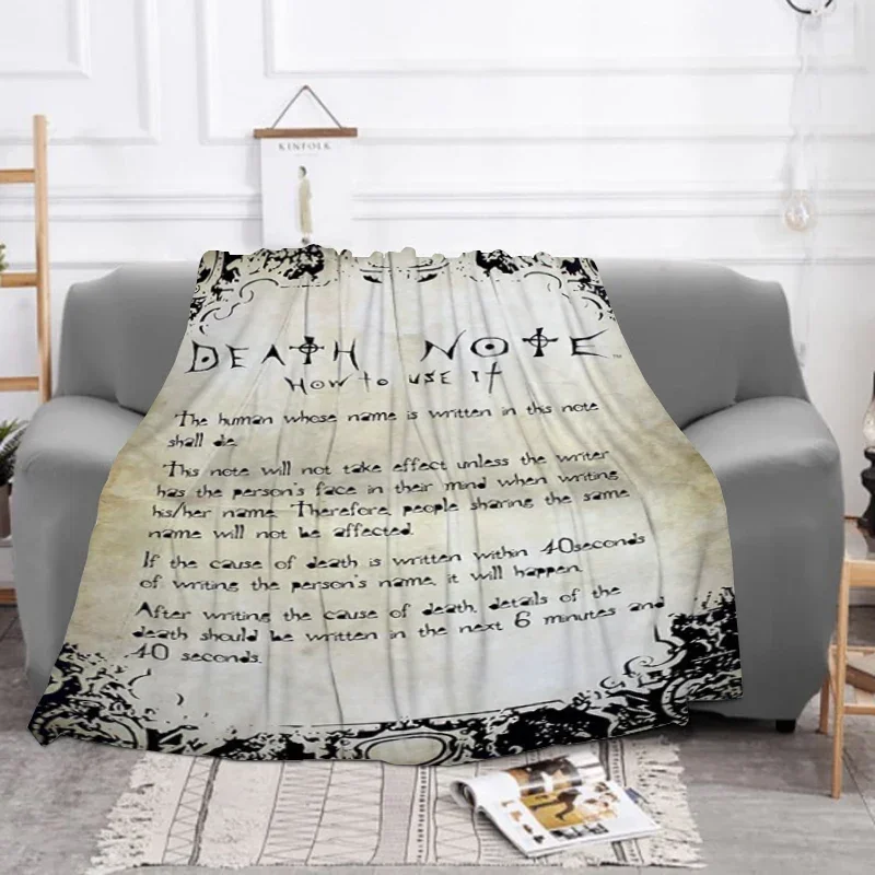 

Furry Death Note Bed Baby Blankets Throws Children's Blanket Sofa Winter Bedroom 3D Printing Living Room Throw Fluffy Soft Nap