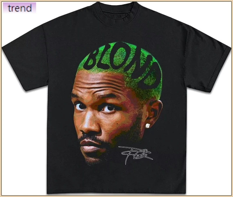 

2025 Fashion Frank Oceans Shirt Rap T-shirt Concert Merch blonts album Cover Graphic T-shirt COTTON New arrival anime costume