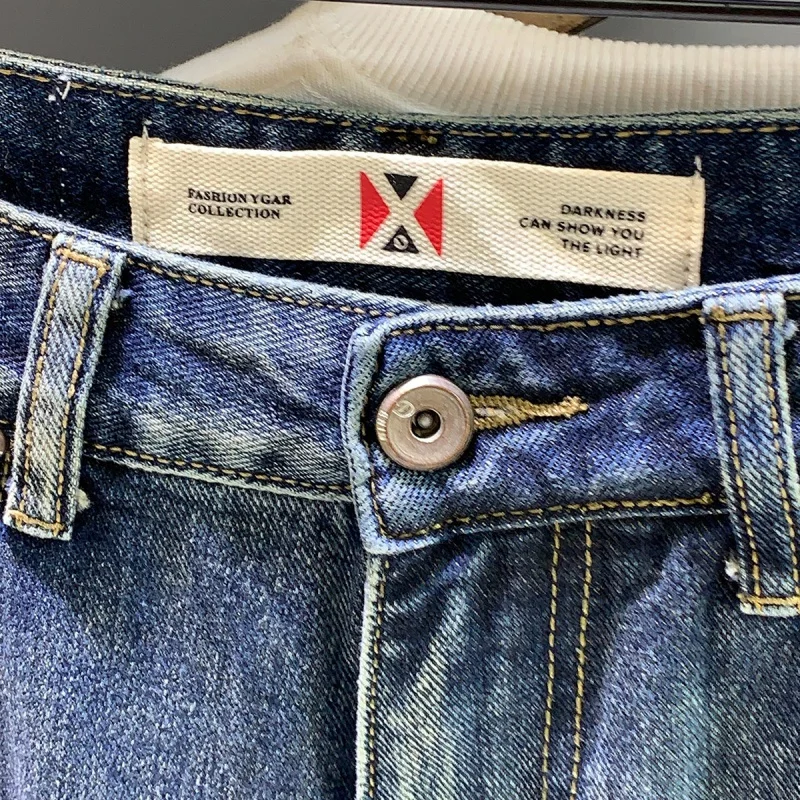 Street Fashion Loose Washed-out Vintage Blue Jeans Men's Spring and Autumn Loose Large Size Casual Harem Fashion Pants