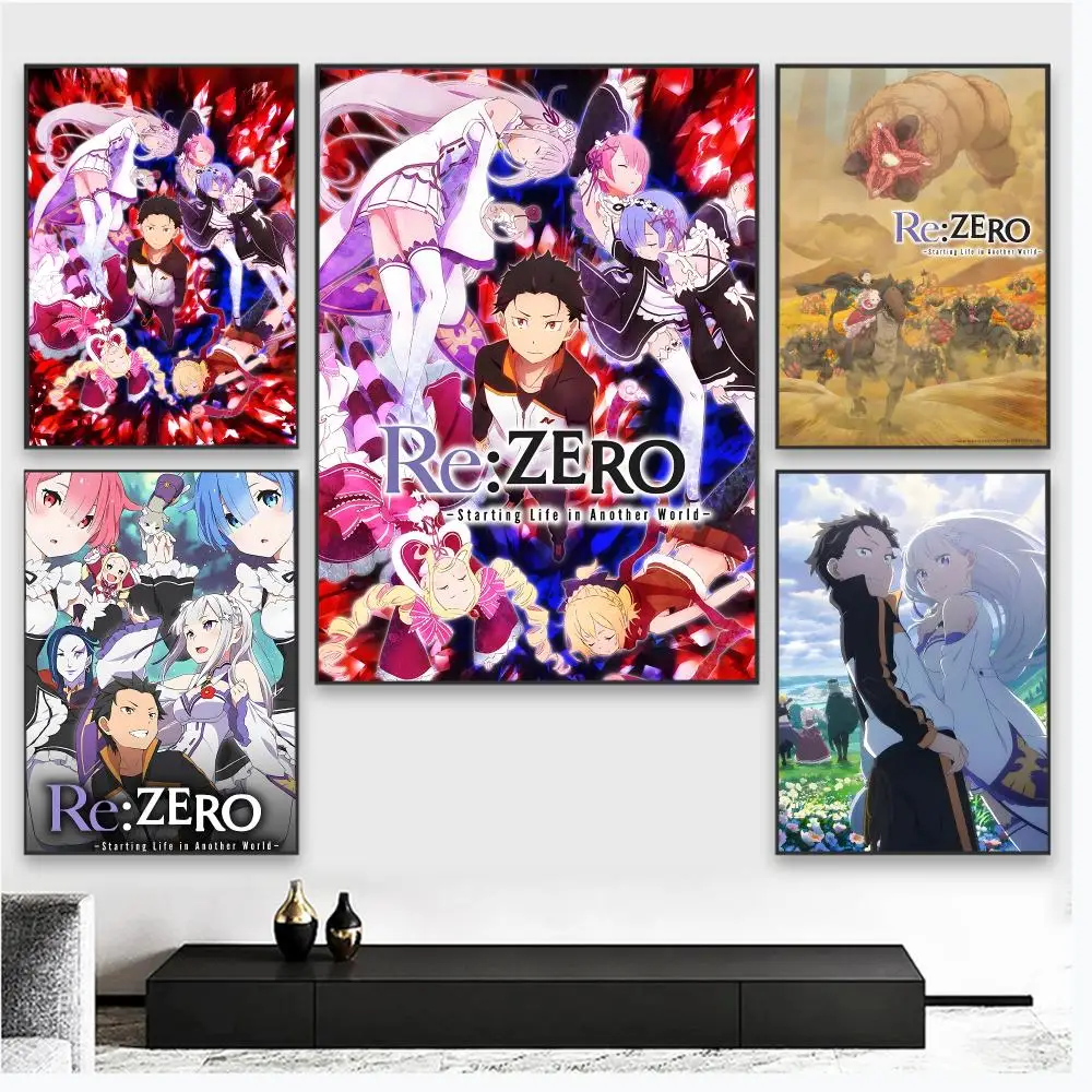 Re Zero Starting Life In Another World Poster Wall Art Poster Pictures, Aesthetic Home Decor For Living Room Bedroom Office