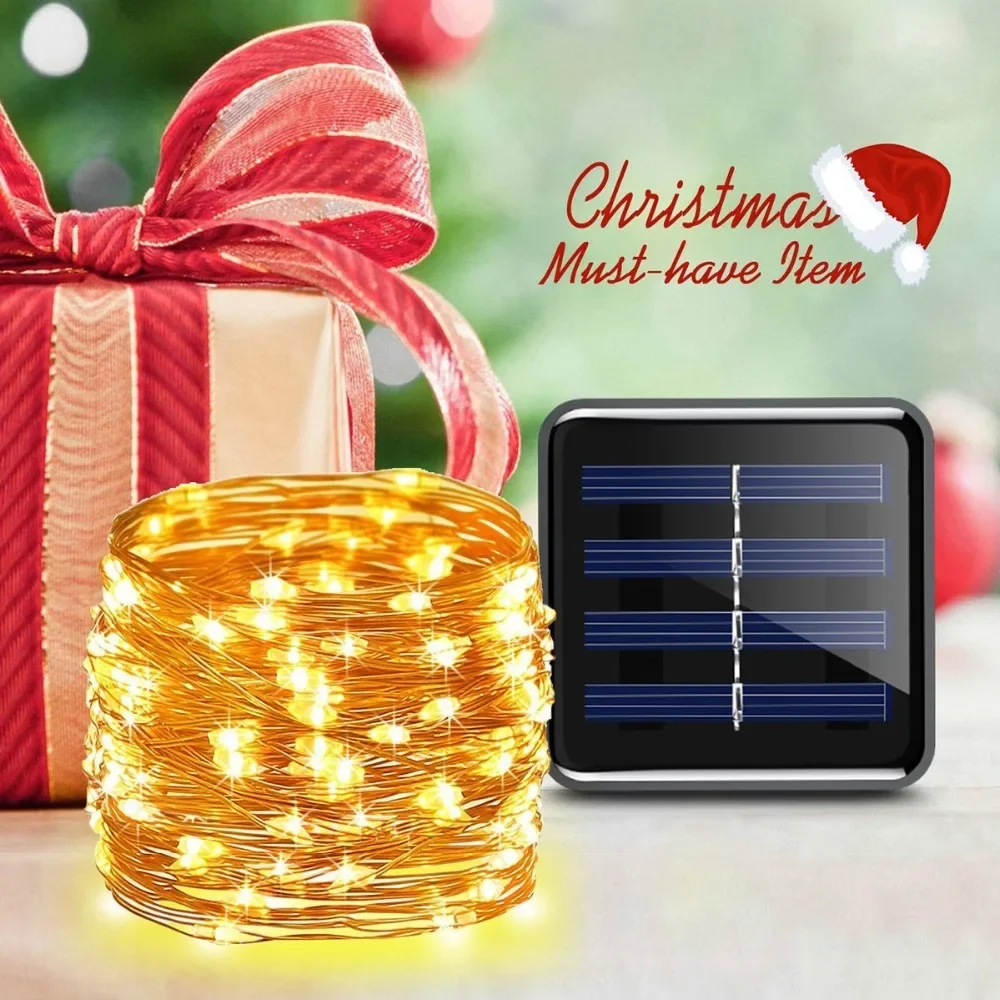 

12M/22M/32M Solar Lamp Outdoor LED String Lights Fairy Waterproof For Holiday Christmas Party Garlands Garden WeddingDecor